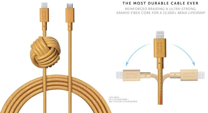 NIGHT CABLE-KV-C-LIGHTNING-KRAFT USB-C TO LIGHTNING 3M