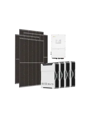 Kit fotovoltaico trifase 30600W inverter 30kW Solis batteria litio 20.88kWh Weco EVO 5k3