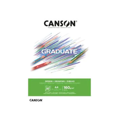 Canson Graduate Blocco da Disedno 160 g 21X29.7 mm A4 30 Fogli Bianco
