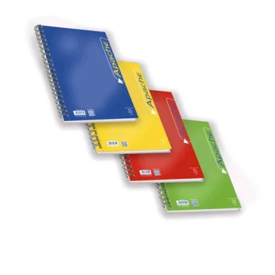 Pigna Apache Blocco Spiralato 220X292 mm A4 70 g Quadretti 5 mm Col. Assortiti 140 Fogli Conf 3 Pz.
