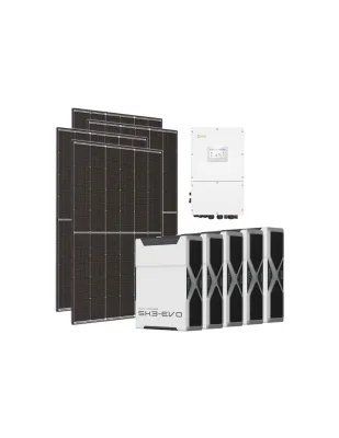 Kit fotovoltaico trifase 30600W inverter 30kW Solis batteria litio 26.1kWh Weco EVO 5k3