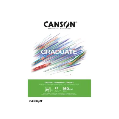 Canson Graduate Blocco da Disegno 30 Fogli 160 g A3 Bianco
