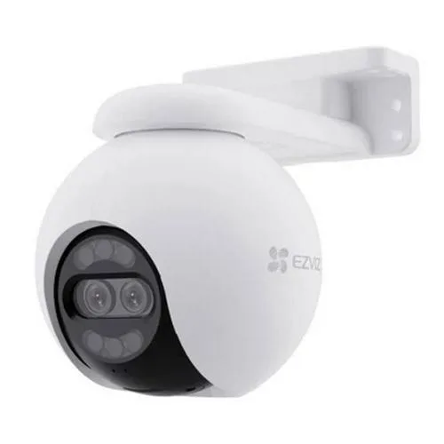 Ezviz H80X Dual 4K 3840 x 2160 Telecamera di Sicurezza Pan & Tilt Motorizzata da Esterno Wi-Fi+Ethernet Auto Tracking IP65 Sirena e Luce Stroboscopica Bianco