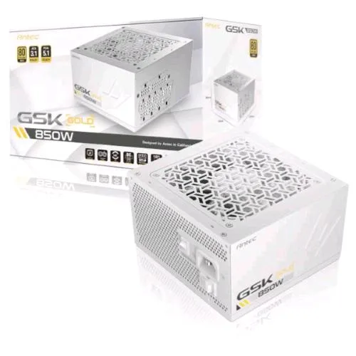 Antec GSK850 White Alimentatore 850 W ATX3.1 80 Plus Gold Ventola 120mm Bianco