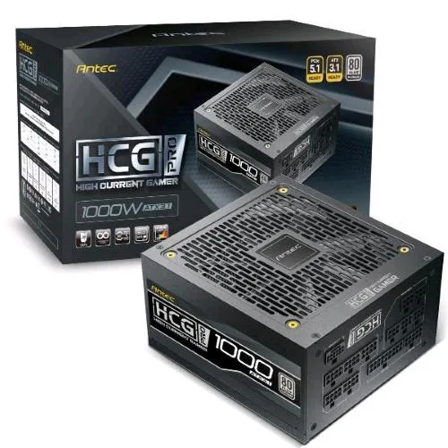 Antec HCG1000 Pro Pec Alimentatore High Current Gamer Pro ATX 3.1- 1.000 W 80 Plus Platinum PFC Attivo Pcie 5.1