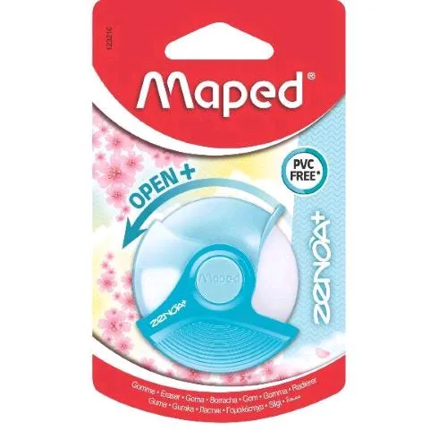 Maped Zenoa Plus Gomma Rotonda con Astuccio di Protezione Colori Assortiti
