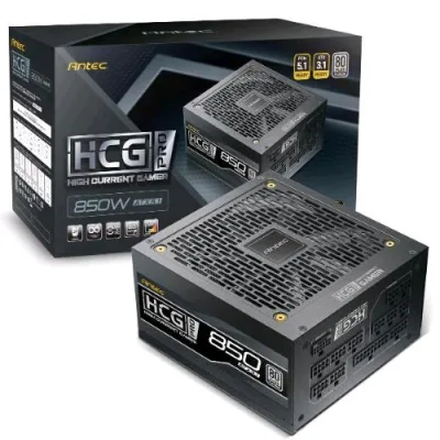 Antec HCG850 Pro Pec Alimentatore High Current Gamer Pro ATX 3.1 - 850 W 80 Plus Platinum PFC Attivo Pcie 5.1