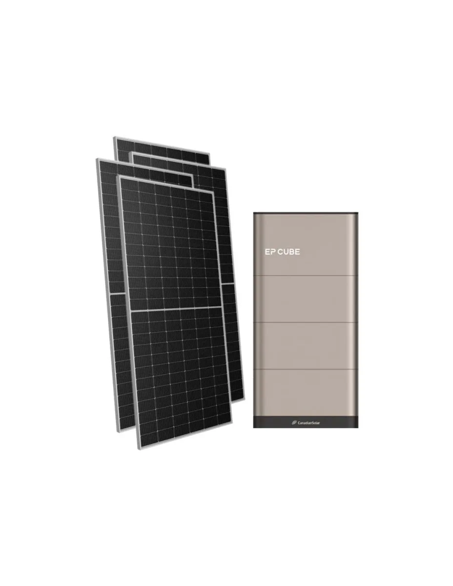 Kit fotovoltaico monofase 7140W inverter 6kW EP CUBE batteria al litio 10kWh CanadianSolar