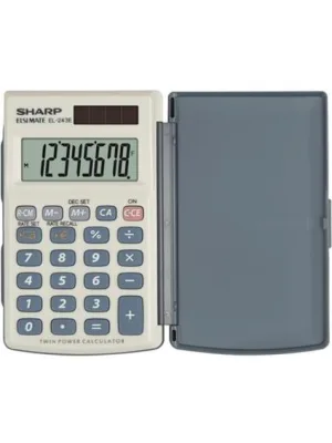 Sharp El 243 Eb Calcolatrice Tascabile 8 Cifre Alimentazione Solare/Batteria Colore Bianco/Blu