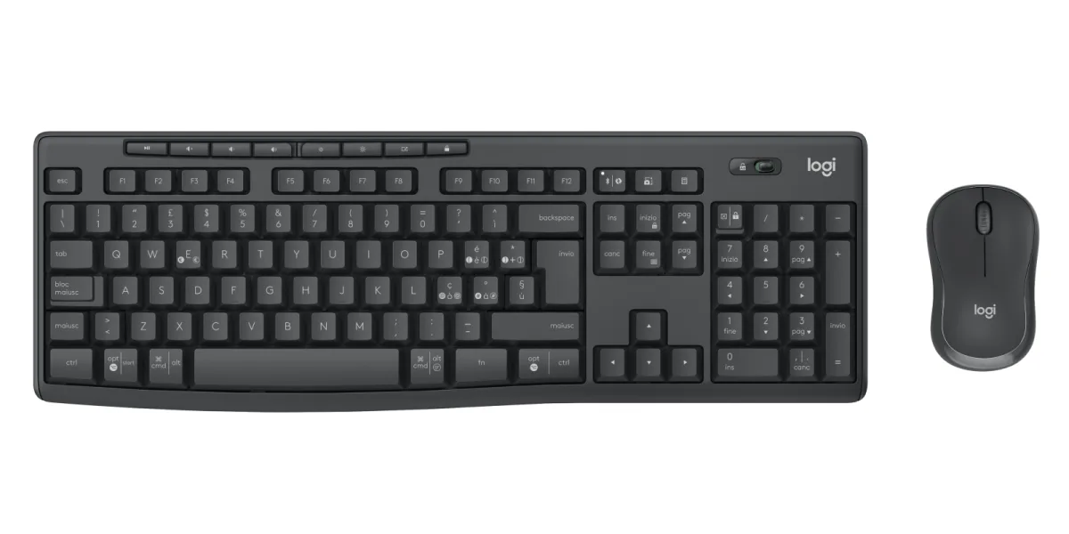TASTIERA MK370 LOG WIRELESS+MOUSE USB SILENT NERO