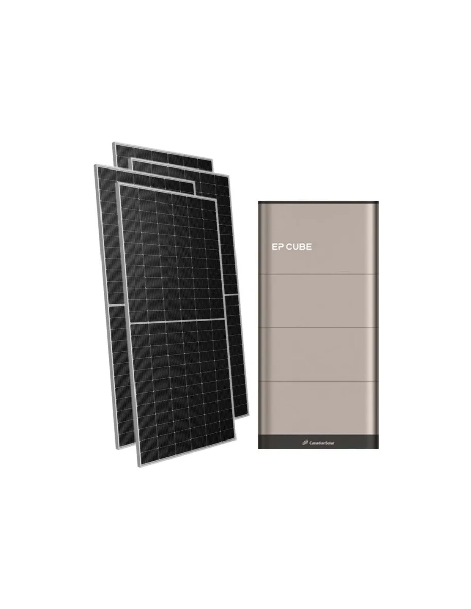 Kit fotovoltaico monofase 7140W inverter 6kW EP CUBE batteria al litio 15kWh CanadianSolar