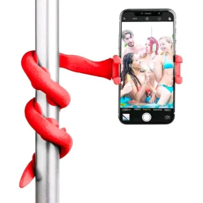 Celly Snakebk Flexible Asta Selfie Stick per Smartphone e Fotocamera Red