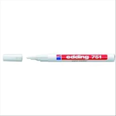 Edding 751 Marcatore Permanente a Vernice Bianco Punta Tonda 1/2 mm Conf 10 Pz.