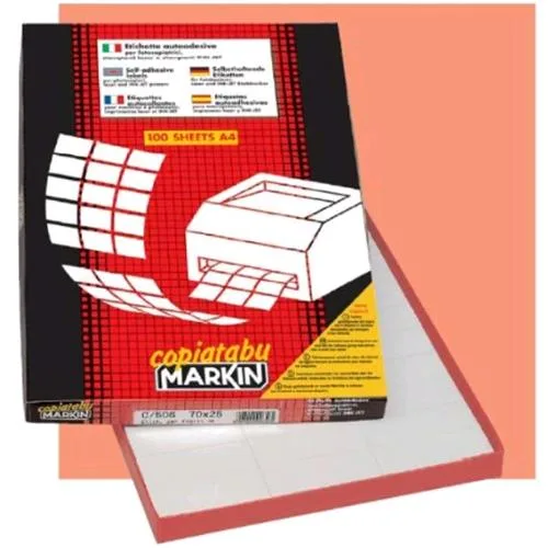 Markin 210A420 Confezione 1.200 Etichette Autoadesive 72X63.5 mm Colore Bianco Finitura Opaca