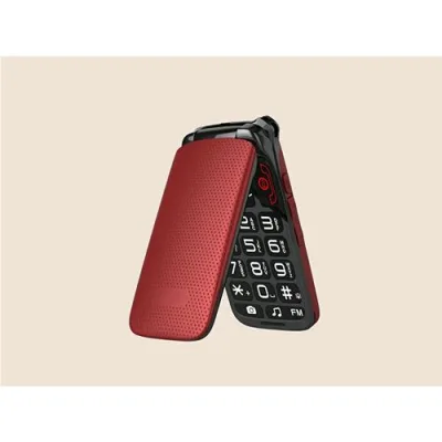 ONDA F10 Lino Dual SIM Senior Phone Clamshell 2.4" Tasti Grandi Vivavoce Tasto Sos Radio FM Italia Red