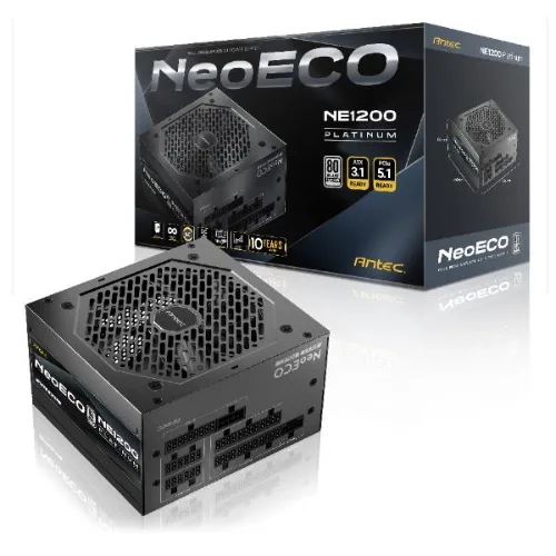 Antec NE1200 Platinum Alimentatore 1.200 W Modulare 80 Plus Platinum Condensatori Giapponesi PFC Attivo Pcie 5.1 ATX 3.1 Nero