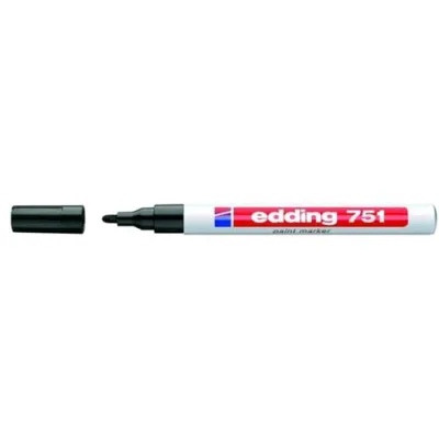 Edding 751 Marcatore Permanente a Vernice Nero Punta Tonda 1/2 mm Conf 10 Pz.