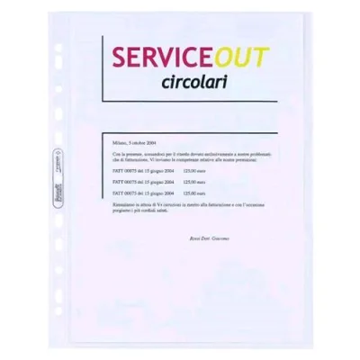 Favorit L'originale Buste con Foratura Universale in PP CM 24X30.5 A4 Liscia Trasparente Conf 25 Pz.