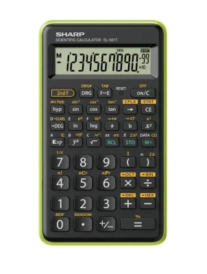 Sharp El 501TB-GR Calcolatrice Scientifica 10 Cifre Nero/Verde