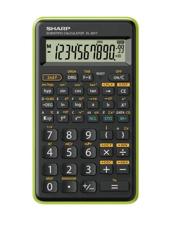 Sharp El 501TB-GR Calcolatrice Scientifica 10 Cifre Nero/Verde
