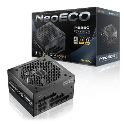 Antec NE850 Platinum Alimentatore 850 W Modulare 80 Plus Platinum Condensatori Giapponesi PFC Attivo Pcie 5.1 ATX 3.1 Nero