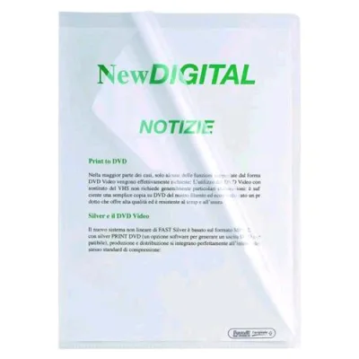 Favorit L'originale Cartelline Senza Foratura in PP CM32.2X23.2 A4 Liscia Trasparente Conf 25 Pz.