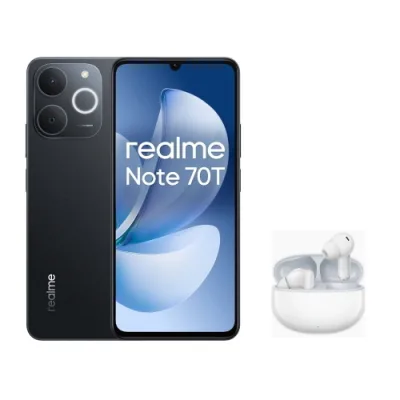 Realme Note 70T Special Edition Dual SIM 6.74" Octa Core 256GB RAM 4GB 4G LTE Italia Obsidian Black + Realme Techlife Buds