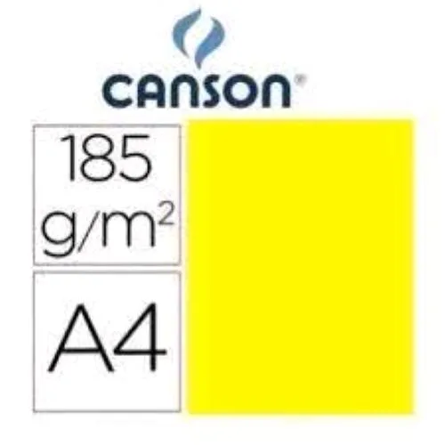 Canson Vivaldi Cartoncino 210X297 mm A4 185 g Giallo Canarino Conf 50 Pz.