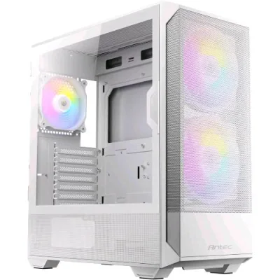 Antec NX416L ARGB Case Midi Tower Pannello Frontale in Rete Ad Alto Flusso D'aria 2 Ventole ARGB da 160mm Frontali 1 ARGB da 120mm Posteriore Pannello Laterale in Vetro Temperato ATX/Itx/mATX Bianco