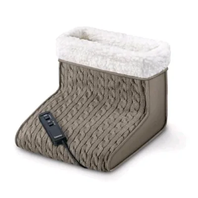 Beurer FWM45 Scaldapiedi Elettrico con Funzione Massaggio in Microfibra Imbottitura Felpata 2 Regolazioni Grigio