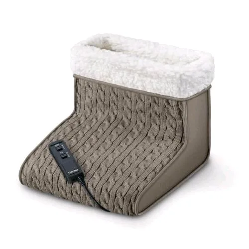 Beurer FWM45 Scaldapiedi Elettrico con Funzione Massaggio in Microfibra Imbottitura Felpata 2 Regolazioni Grigio