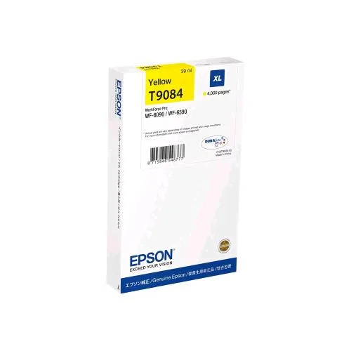 Epson T9084 Cartuccia Inchiostro Giallo XL 39 ml per Workforce Pro WF-6090, WF-6590 4.000 Pagine