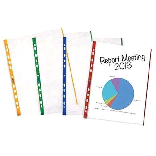 Favorit Linear Buste con Foratura in PP Antiriflesso CM 21X29.7 Trasparente e Banda Rossa Conf 10 Pz.