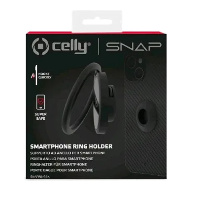 Celly Snapring Ring Holder per Smartphone Black