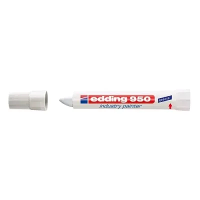 Edding 950 Marcatore Permanente a Cera Bianco Punta Conica 10 mm Conf 10 Pz.