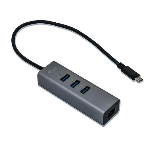 I-TEC Adattatore Multiporta USB-C Hub 3 Porte USB 3.0 + Ethernet Adapter Grigio