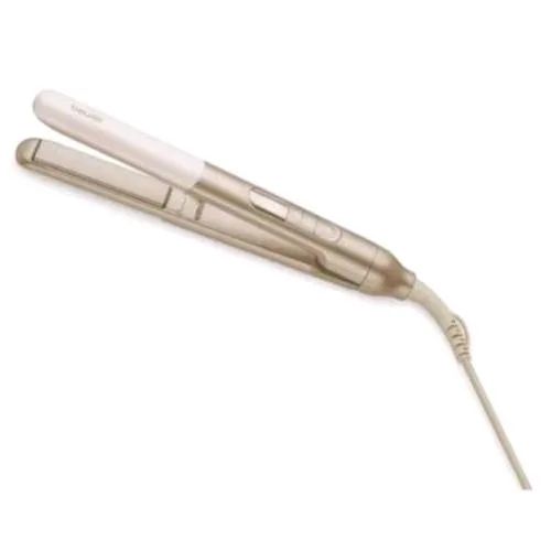 Beurer HS70 Piastra per Capelli Elettrica Rivestimento in Ceraimca Funzione Agli Ioni Spegnimento con Custodia Automatico Oro