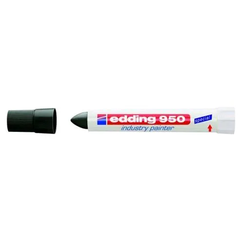 Edding 950 Marcatore Permanente a Cera Nero Punta Conica 10 mm Conf 10 Pz.