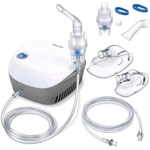 Beurer IH18 Inalatore per Aerosolterapia Completo di Accessori Colore Bianco/Grigio