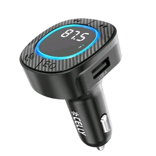 Celly Car Transmitter Kit Trasmettitore FM per Auto con Ricarica e Luci RGB