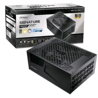 Antec Signature 2200 Platinum Alimentatore 2.200 W 80 Plus Platinum Condensatori Giapponesi Completamente Modulare PFC Attivo Pcie 5.1 ATX 3.1 Nero