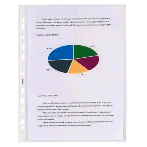 Favorit Linear Buste con Foratura Universale in PP CM 22X30 Buccia D'arancia Trasparente Conf 50 Pz.