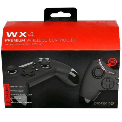 Gioteck VX4 Premium Controller Wireless per Nintendo Switch - PS3 - PC Nero
