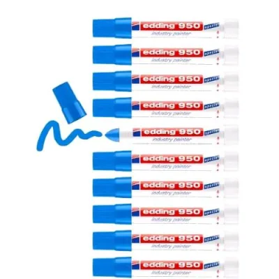 Edding Industry Marcatore Permante Punta Tonda Tratto 10 mm Blu Conf 10 Pz.
