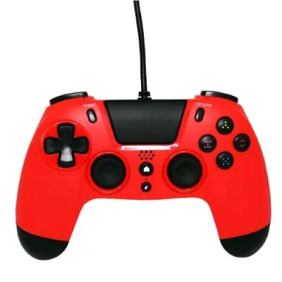 Gioteck VX4 PS4 PC Gamepad con Cavo Rosso