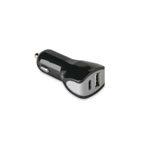 Celly Caricabatterie da Auto 1 x F USB Tipo a 1 x F USB Tipo C Nero Grigio