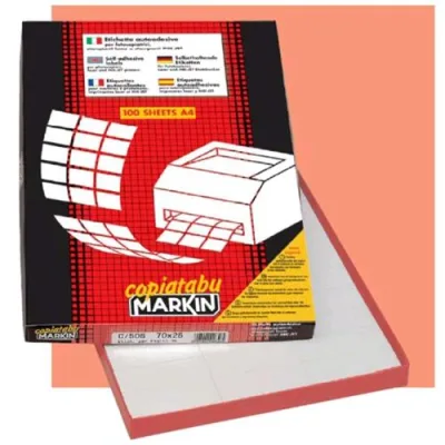 Markin 210C525 Conf 800 Etichette 37X210 mm Autoadesive Colore Bianco Finitura Opaca
