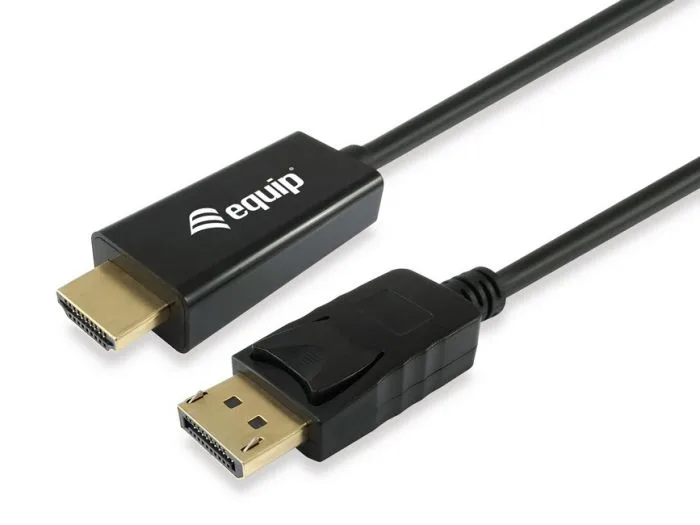 Equip Cavo Adattatore da Displayport Ad HDMI 4K 30Hz 10,2 Gbps Connettori Placcati in Oro Maschio/Maschio 3 m Nero