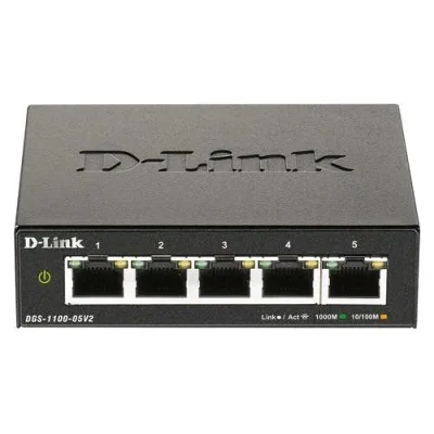 D-Link DGS-1100-05V2 Switch Gestito 5 Porte RJ-45 10/100/1000 Mbps Colore Nero