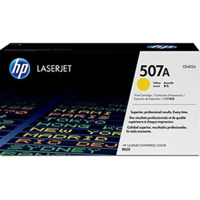 HP 507A Toner Giallo per LJ Enterprise 500COLOR M551DN-M551XH-Color Laserjet M570DN-Laserjet M570DW-Laserjet 500 M575DN-Color Laserjet M575F MFP Garanzia Italia (CE402A)